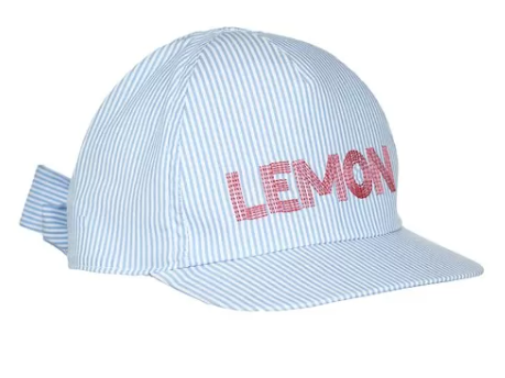 Pupill czapka z daszkiem Lemon błękit kokarda